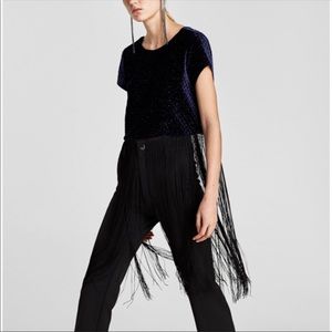 🆕Zara crop top with fringe